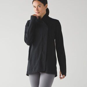 Lululemon Black Belle Wrap Jacket Snap Front Stretch French Terry